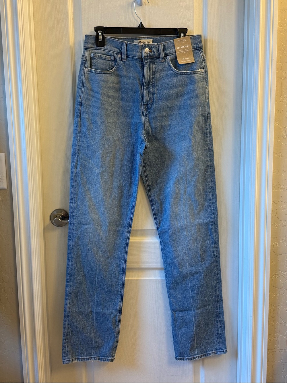 Madewell 90’s Straight-Leg Jeans in Light Blue Denim 28 TALL